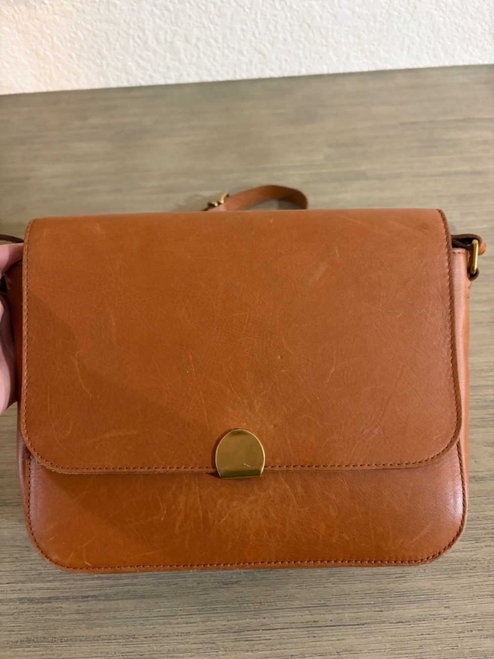 Madewell The Abroad Shoulder Bag Tan Leather Crossbody Shoulder Bag - Picture 11 of 13